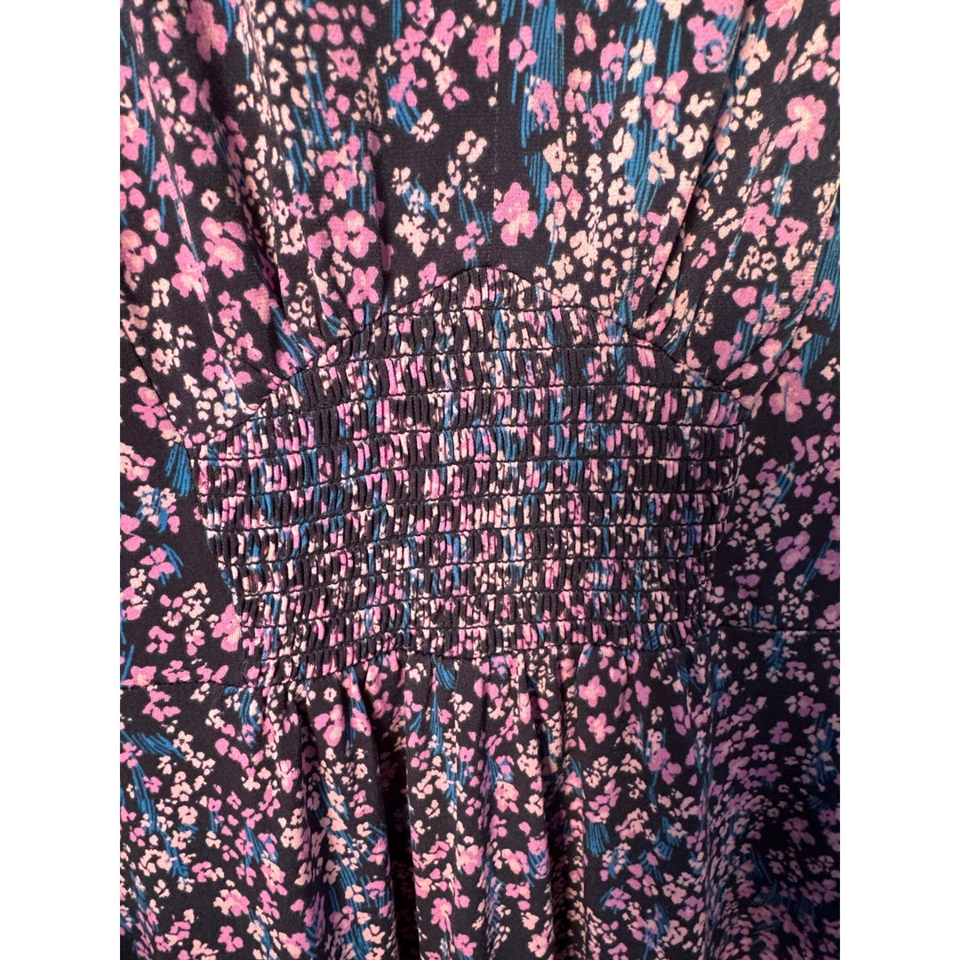 Wisp Womens Floral Print Short Sleeve Dress Size 10