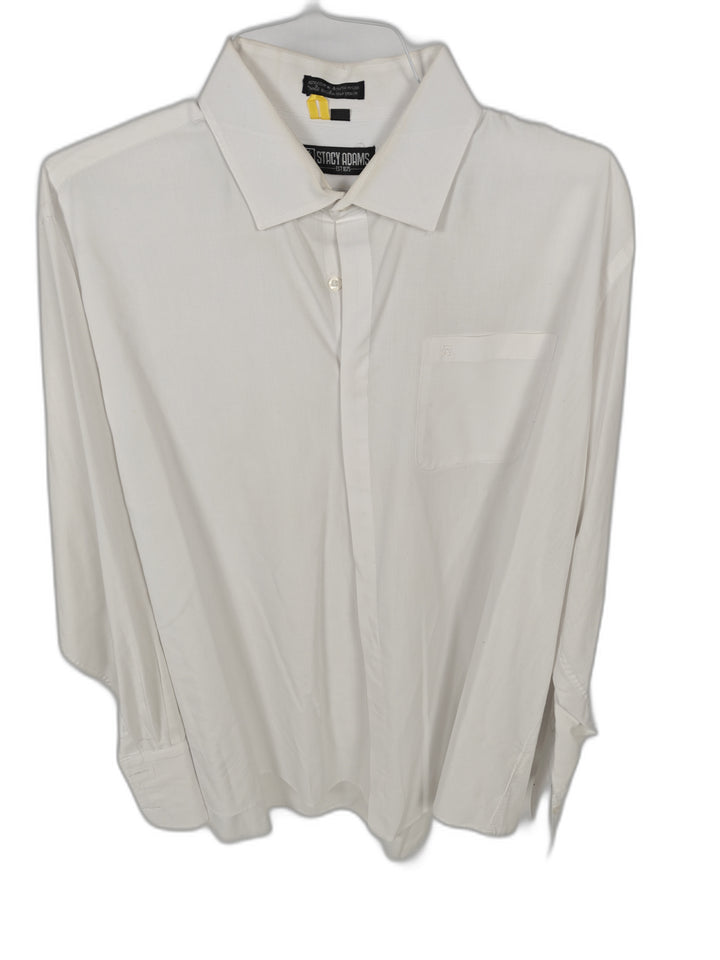 Stacy Adams Men's White French Cuff Dress Shirt Long Sleeve Formal Tuxedo Shirt