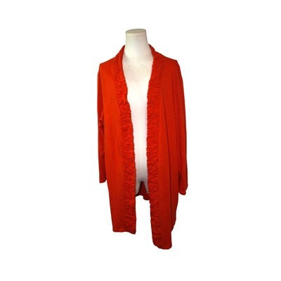 Women's Roaman's Red Cotton & Polyester Blend Cardigan- Size 2X