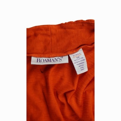 Women's Roaman's Red Cotton & Polyester Blend Cardigan- Size 2X