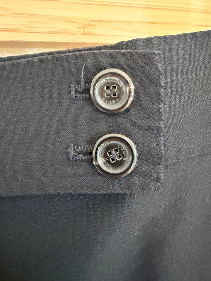 Vintage Louis Vuitton Black Wool Trousers Size 40 Made in France