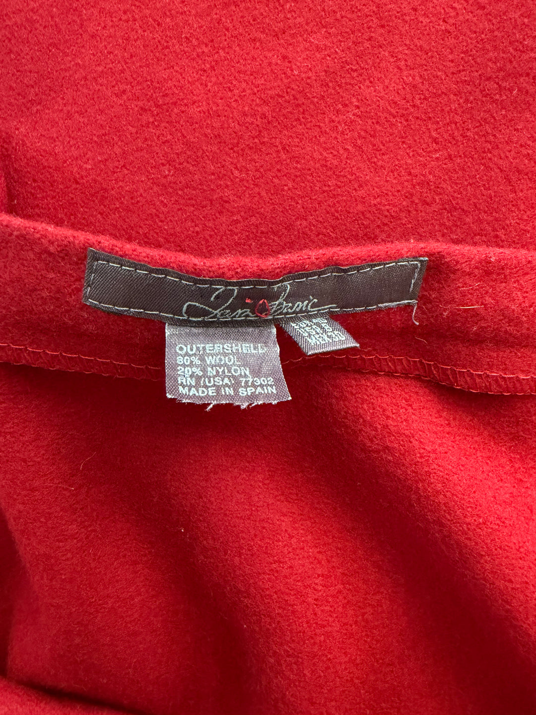 Vintage Zara Basic Red Asymmetrical Wool Blend Midi Skirt Size 8
