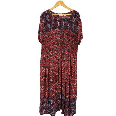 Women’s National Size 2X Red White & Blue Short Sleeve Maxi Dress.