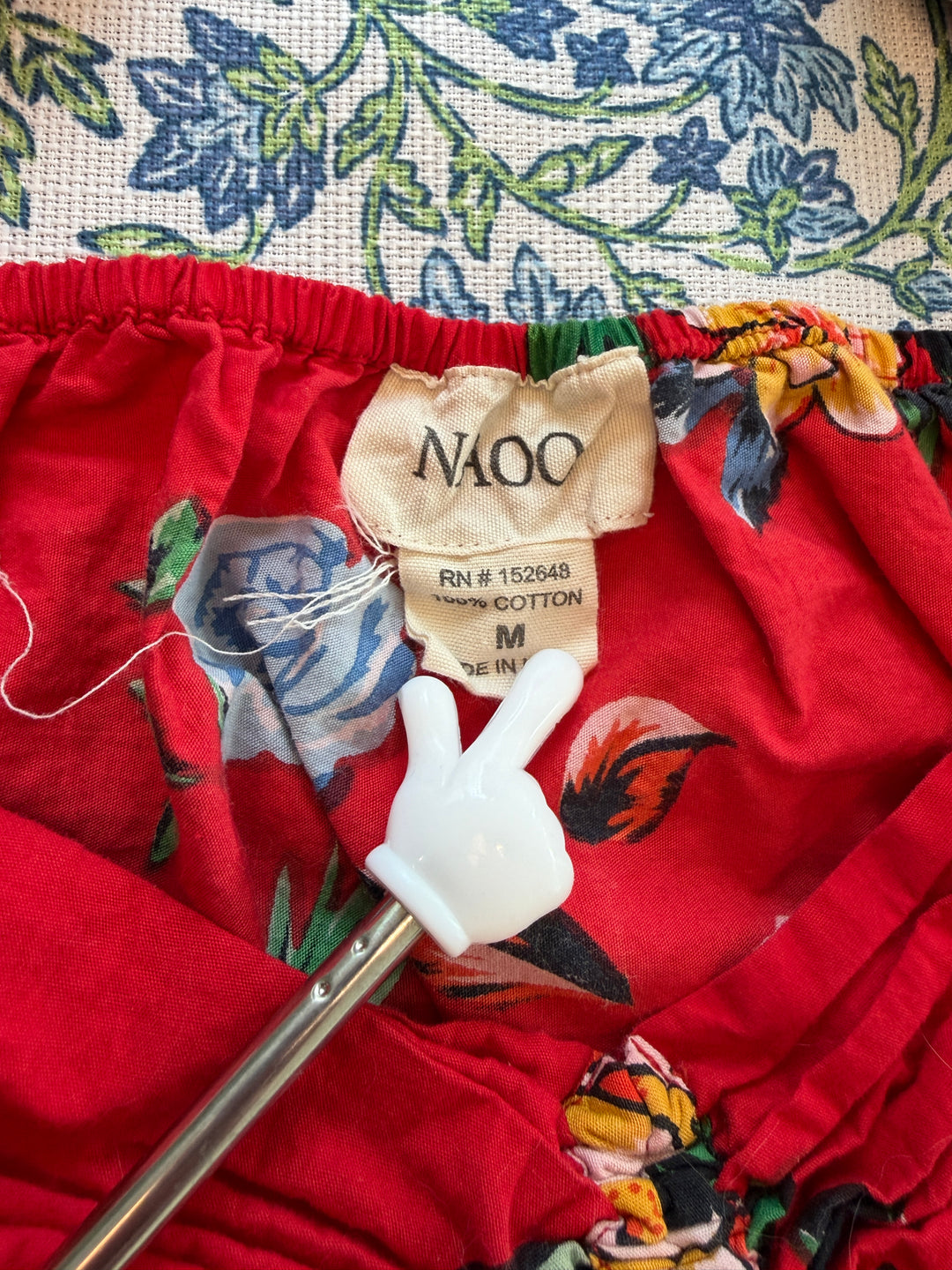 NAOO Red Floral Tropical Women's Maxi Dress Size M