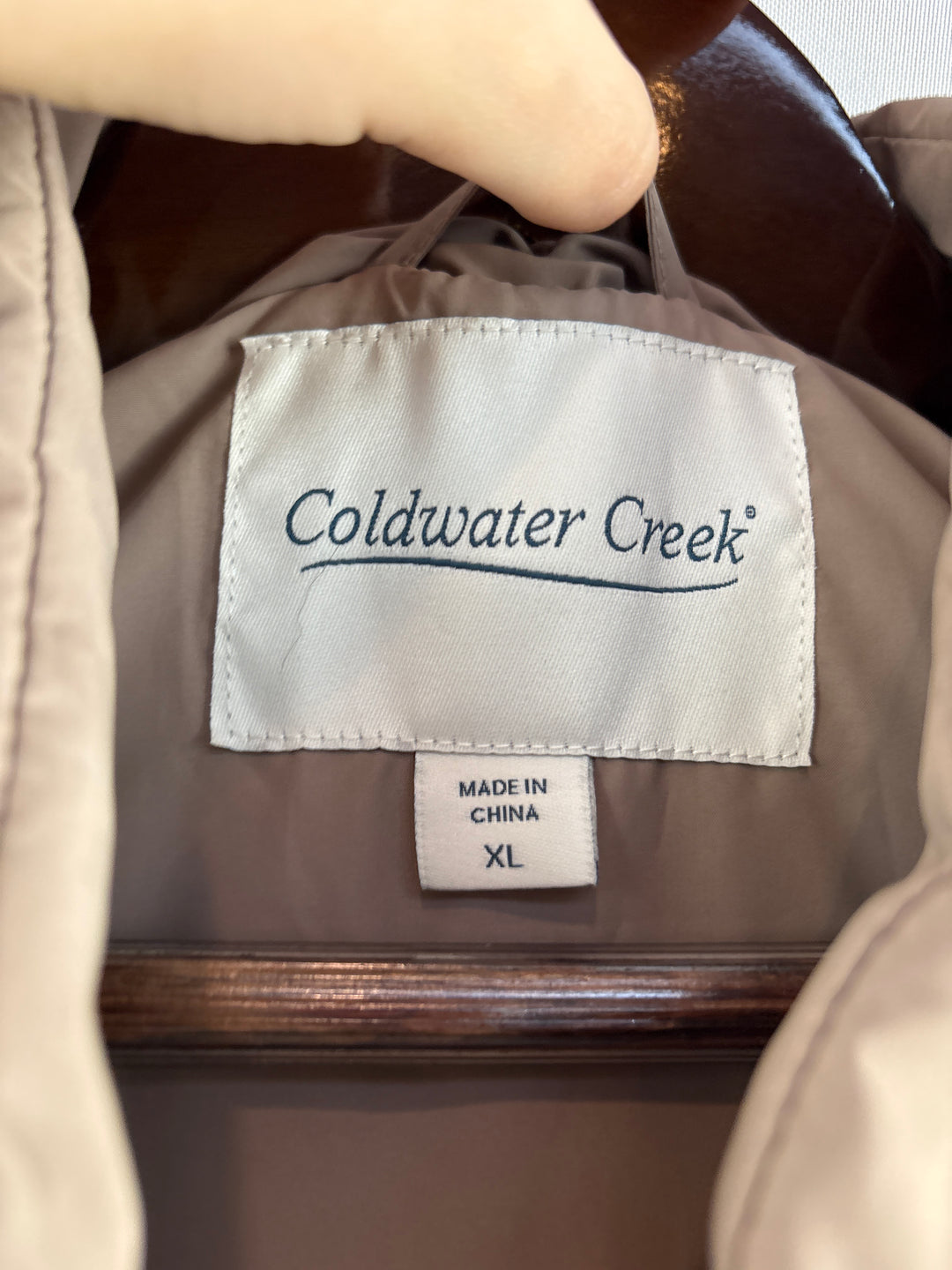 Women’s Coldwater Creek XL Beige Puffer Vest