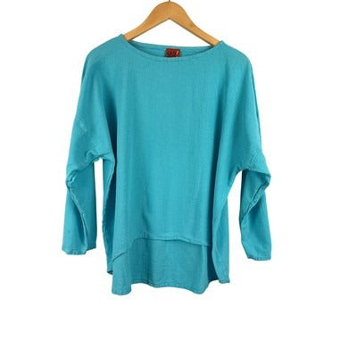 Oh My Gauze! Turquoise Womens Top Loose Fit 100% Cotton Casual Style