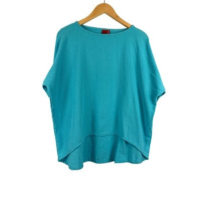 Oh My Gauze! Turquoise Womens Top Loose Fit 100% Cotton Casual Style