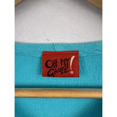 Oh My Gauze! Turquoise Womens Top Loose Fit 100% Cotton Casual Style