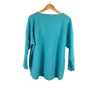Oh My Gauze! Turquoise Womens Top Loose Fit 100% Cotton Casual Style