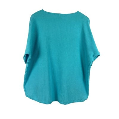Oh My Gauze! Turquoise Womens Top Loose Fit 100% Cotton Casual Style