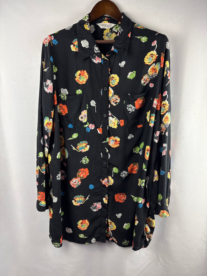 Women’s Studio Untold Size 16/18 Black Floral Button Up