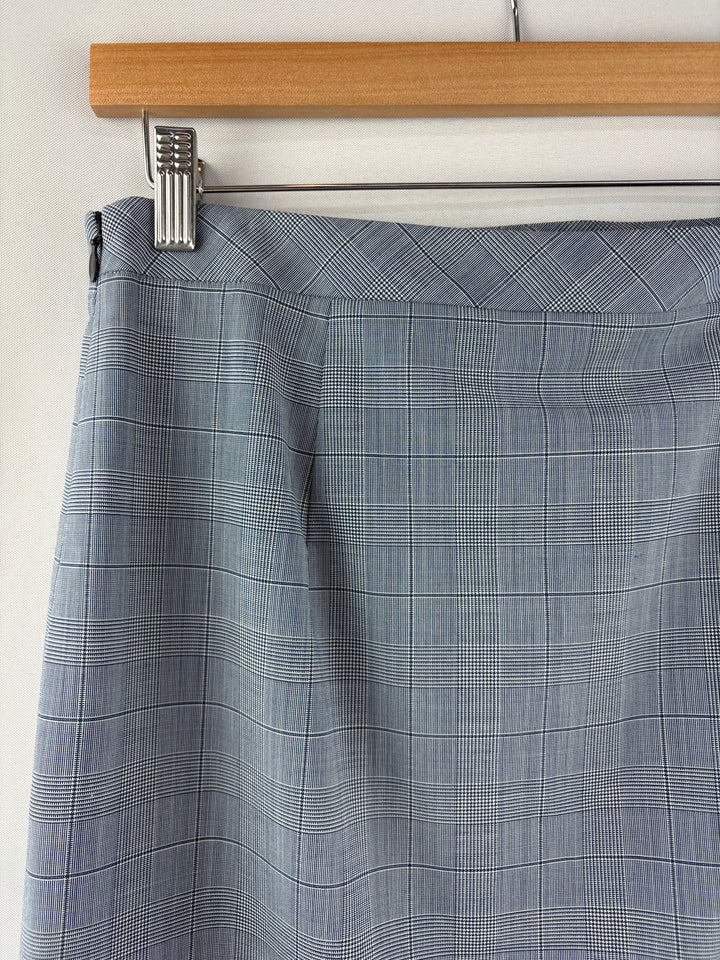 Women’s Banana Republic Size 4T Gray & Blue Plaid Pencil Skirt