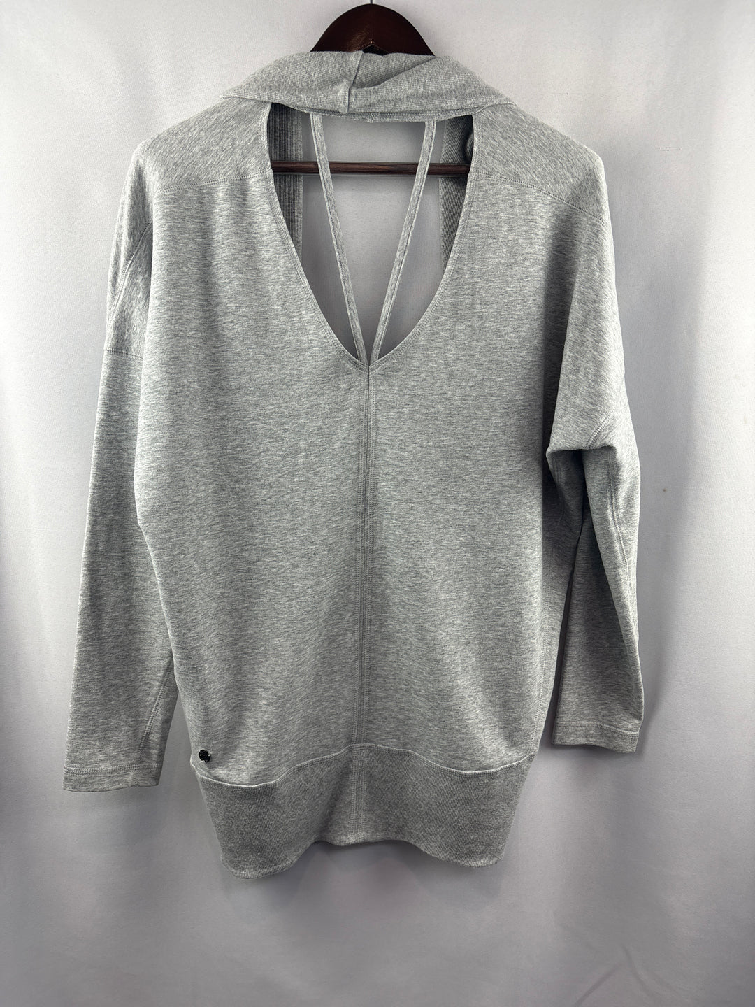 Women’s Zella Medium Light Gray Cardigan w/ Strappy Back