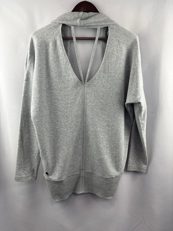Women’s Zella Medium Light Gray Cardigan w/ Strappy Back