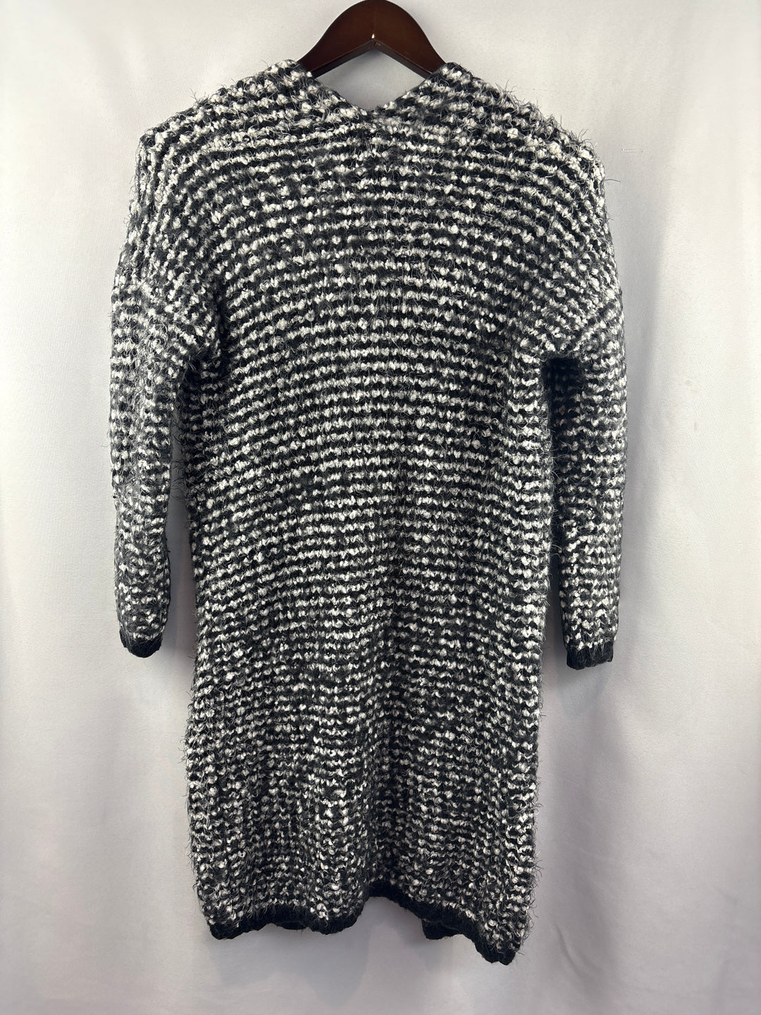 Women’s Vintage Concept Small Black &amp; White Fuzzy Cardigan