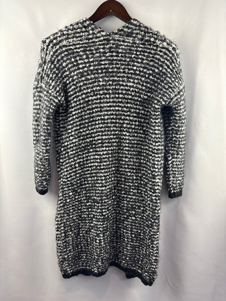 Women’s Vintage Concept Small Black &amp; White Fuzzy Cardigan