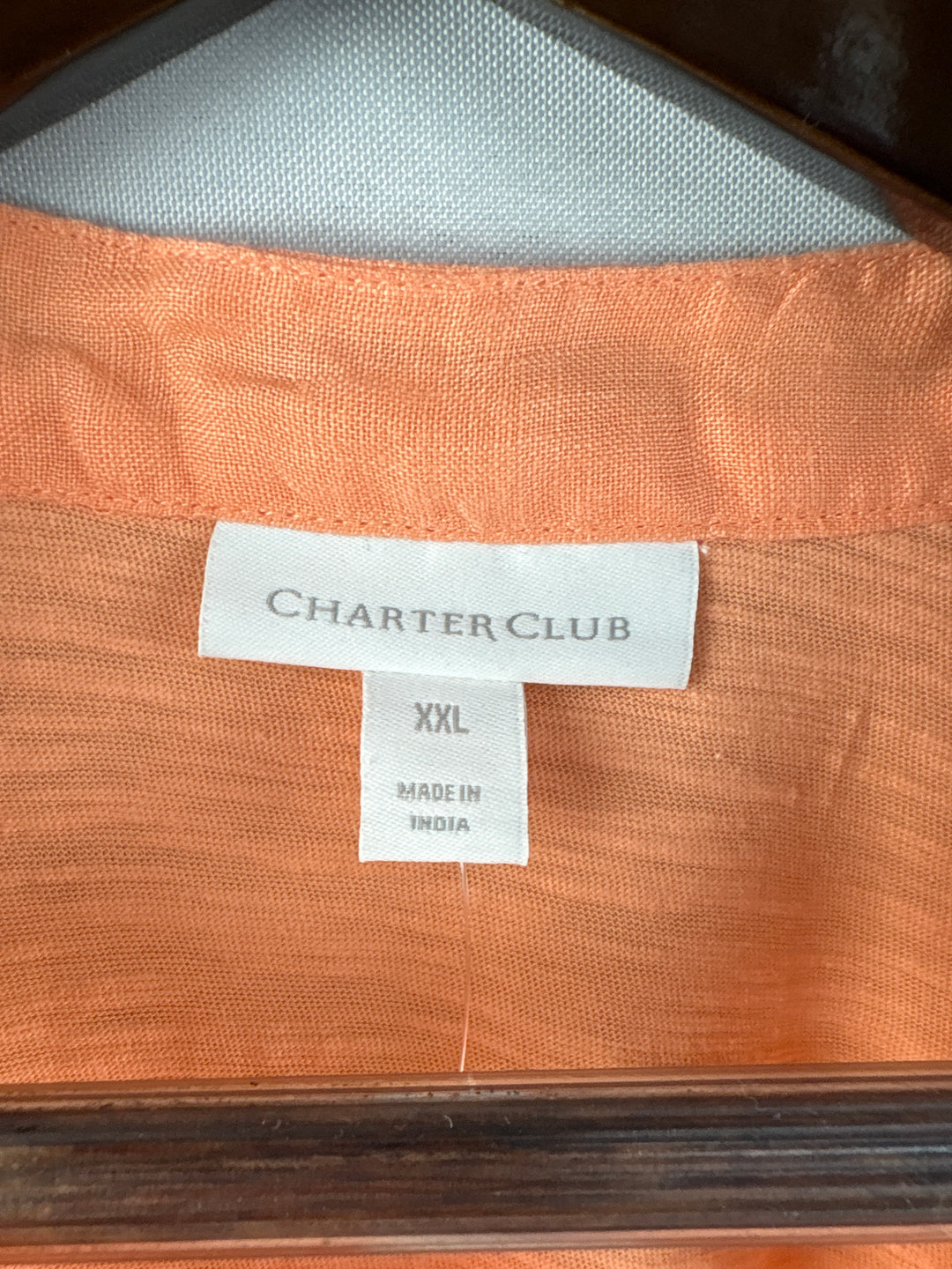Women’s Charter Club XXL Pale Orange Button Up Blouse