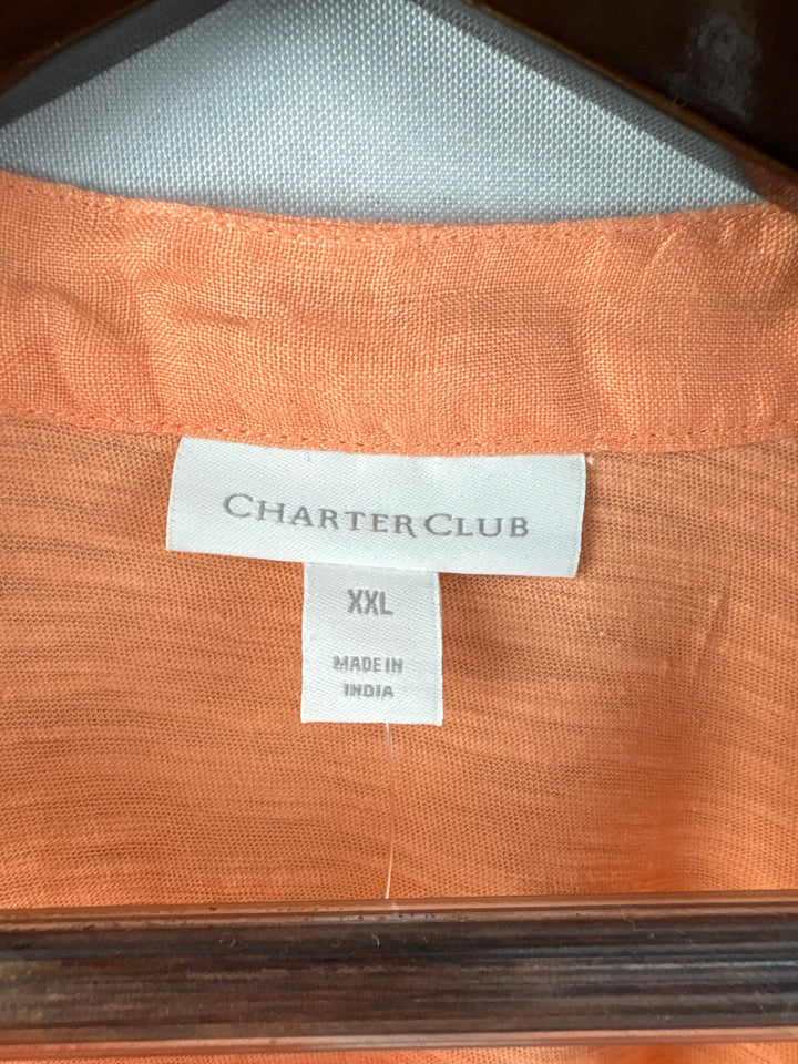 Women’s Charter Club XXL Pale Orange Button Up Blouse