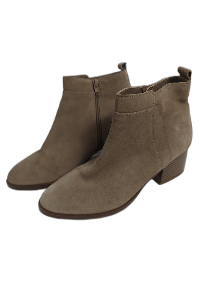 Womens Gap Ankle Boots Taupe Suede Size 9