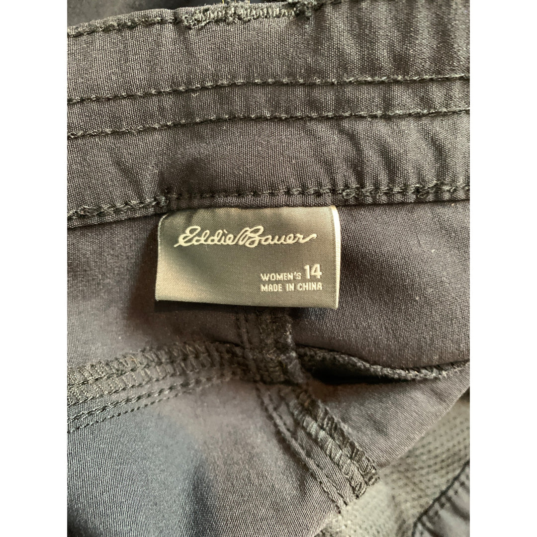 Eddie Bauer Womens Nylon Stretch Shorts Size 14 Black
