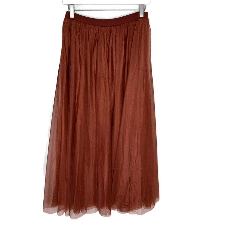 NWT Baltic Born "Mila Tulle Skirt", Cinnamon Brown, Maxi-Length, Size Small