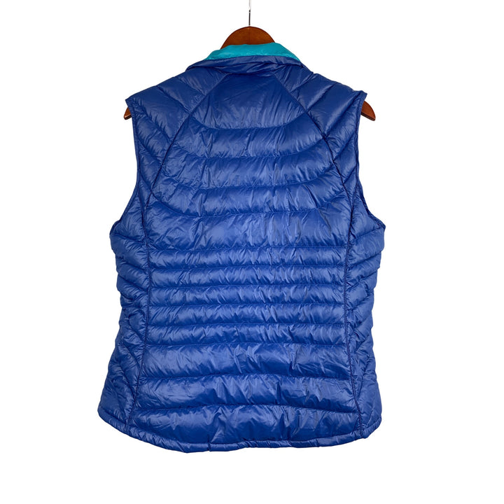 Bernardo Packable Womens Down Puffer Vest Blue Teal Reversible Nylon Lightweight