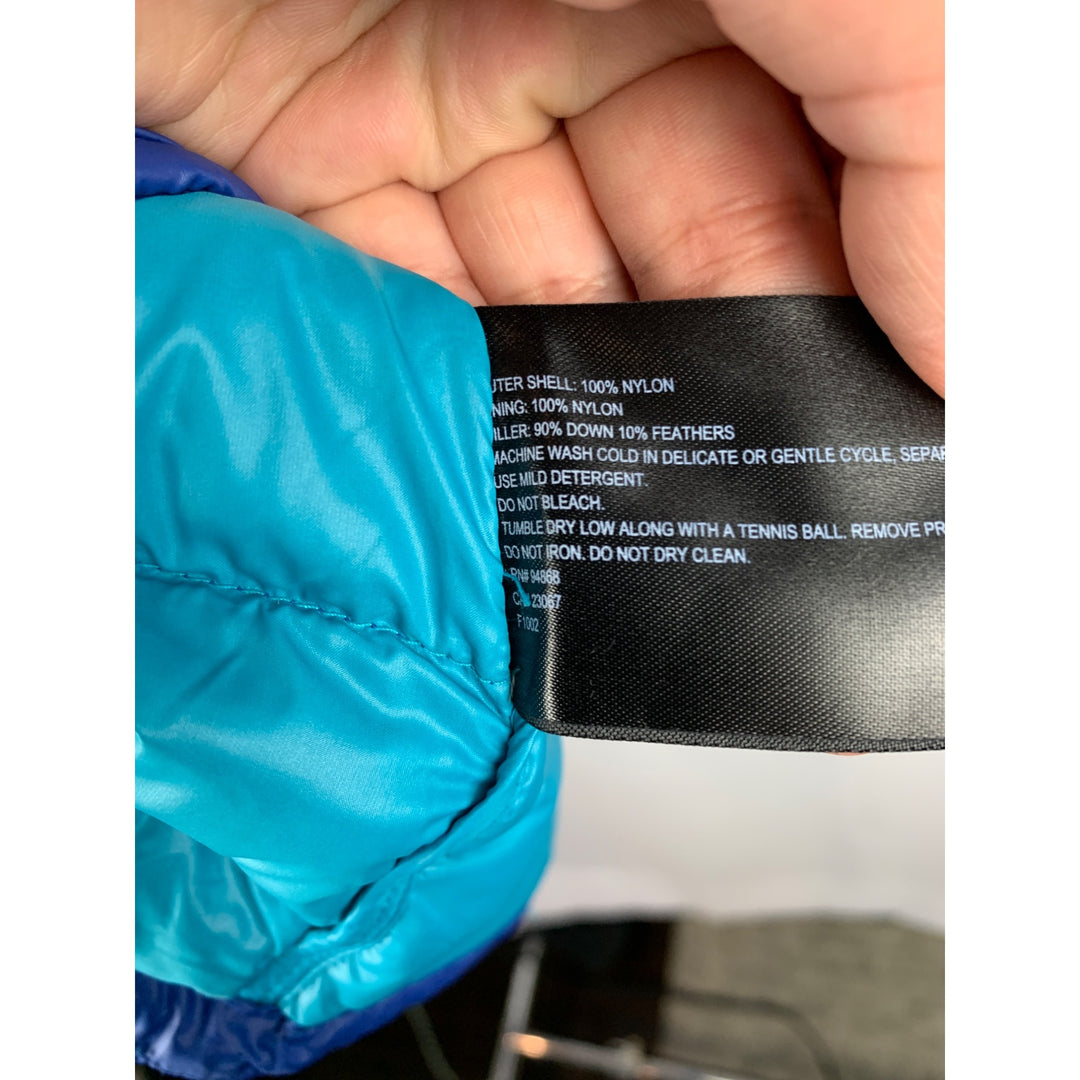 Bernardo Packable Womens Down Puffer Vest Blue Teal Reversible Nylon Lightweight