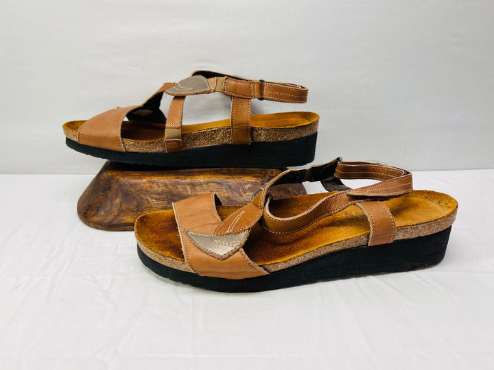 Naot Caroline Women’s Cork Leaf Leather Sandals Comfort Strappy Walking Shoes