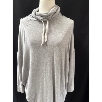 Splendid X-Small Heather Gray Cowl Neck Lightweight Pullover Sweater Tunic