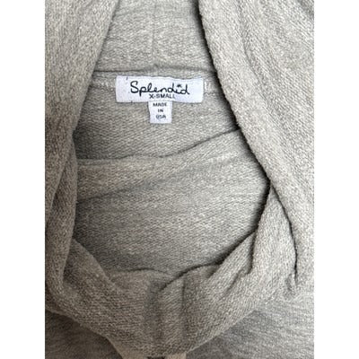 Splendid X-Small Heather Gray Cowl Neck Lightweight Pullover Sweater Tunic