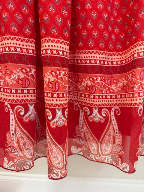 New York &amp; Company Red Boho Collared Tank Dress SzXL NWT