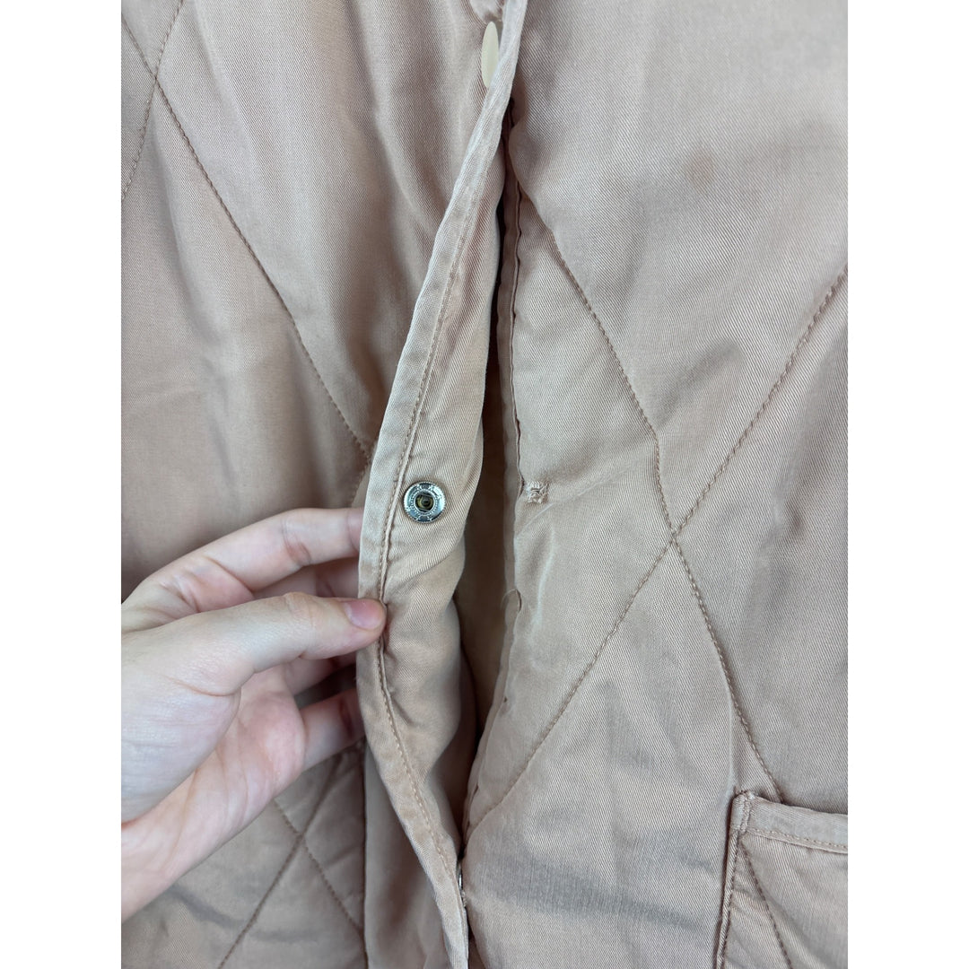 Rhythm Quilted Beige Jacket Medium Button-Up Tencel Womens