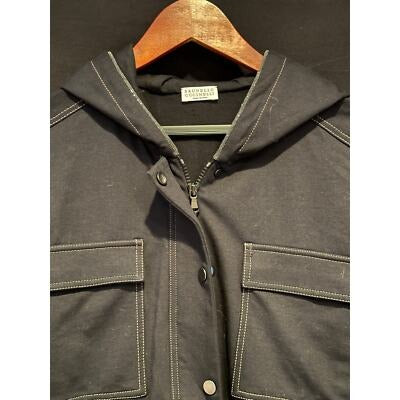 Brunello Cucinelli Black Hooded Sweatshirt Jacket L