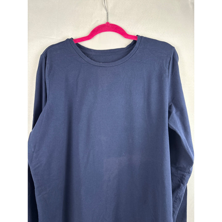 D&Co. Essentials Navy Long Sleeve Cotton Blend T-Shirt XL