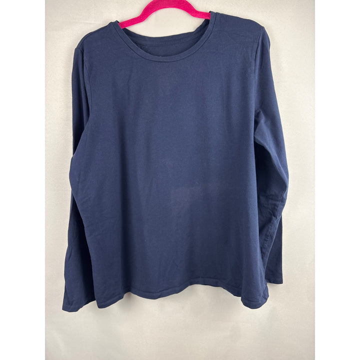 D&Co. Essentials Navy Long Sleeve Cotton Blend T-Shirt XL