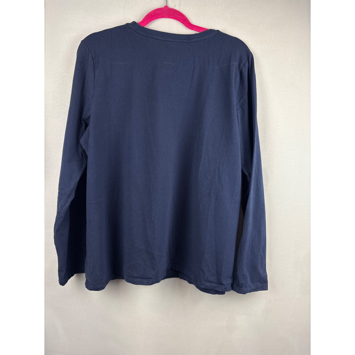 D&Co. Essentials Navy Long Sleeve Cotton Blend T-Shirt XL