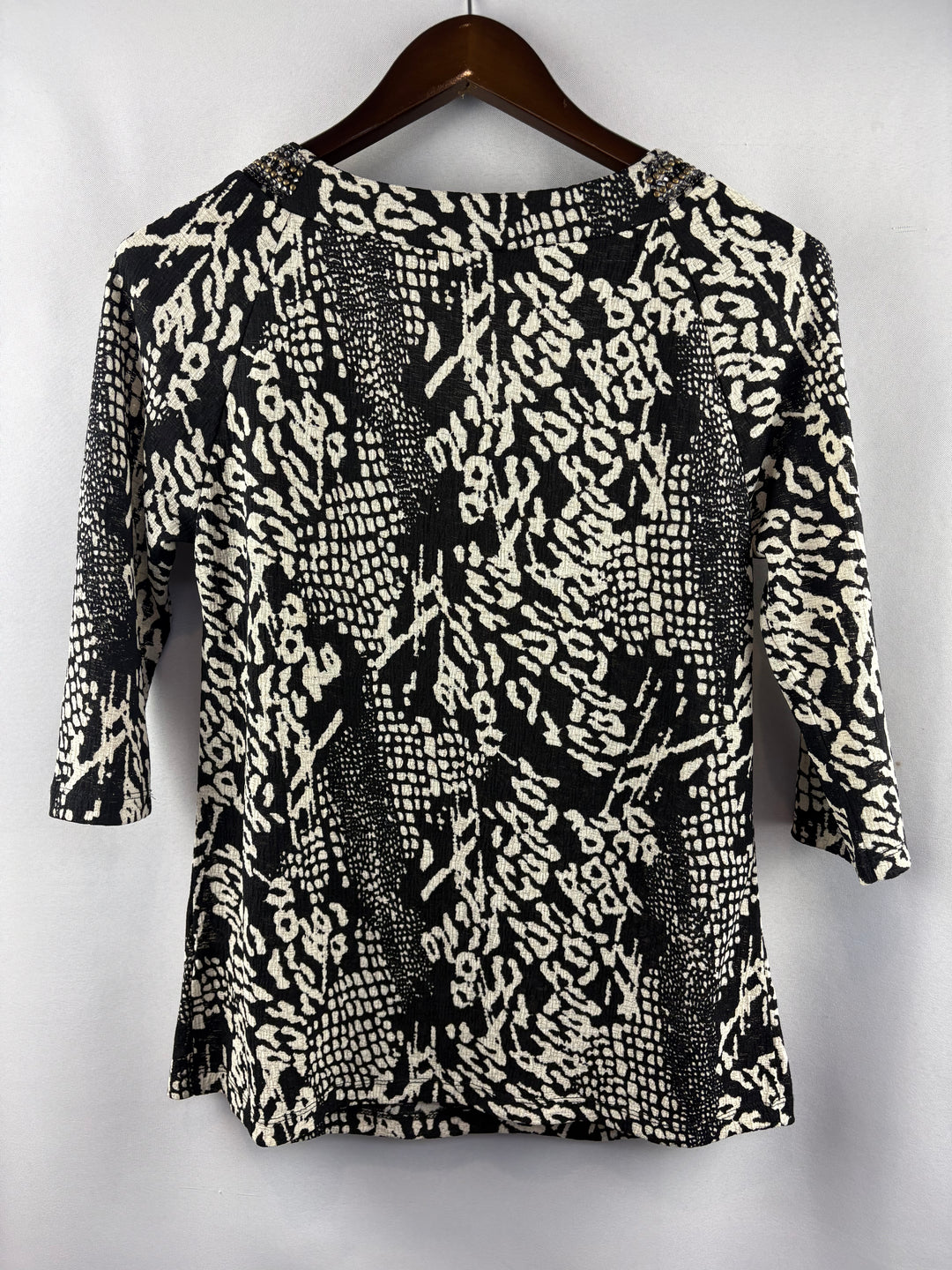 Women’s Rafaella Small Black & White Animal Print Blouse