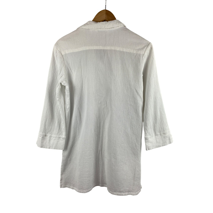 Liz Claiborne XXS White Button-Up Shirt Dress