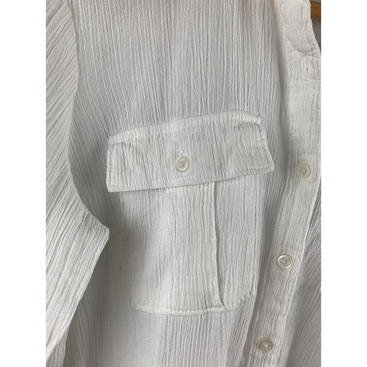 Liz Claiborne XXS White Button-Up Shirt Dress