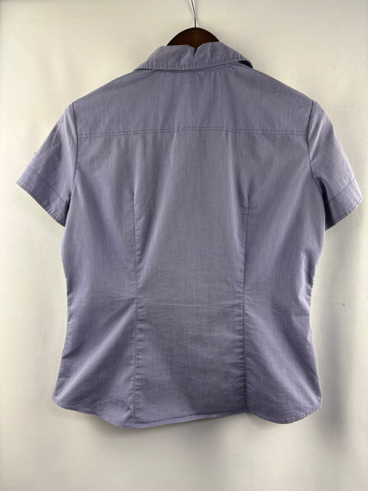 Women’s New York & Company Medium Misty Purple Short Sleeve Button Up