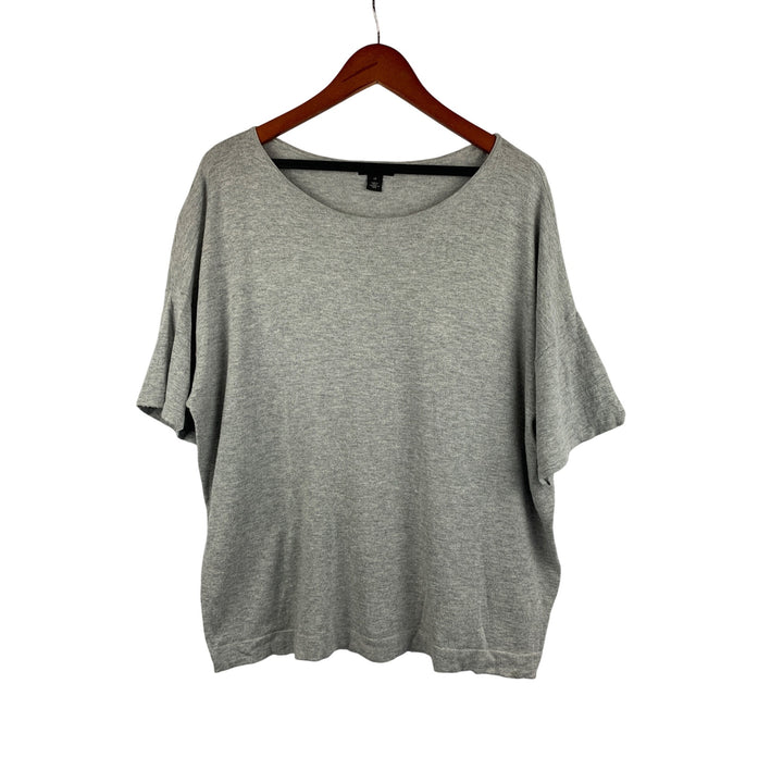 Halogen Xl Grey Loose-Fit Short-Sleeve Top