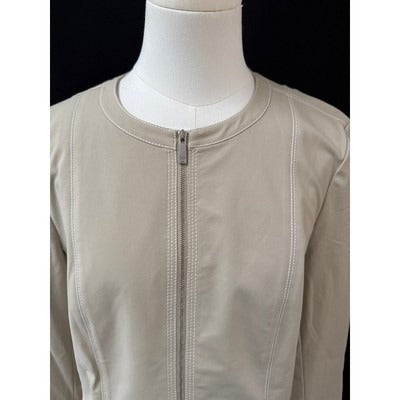 Women’s Lafayette 148 Beige Zip up Jacket Tailored Fit Sz 10