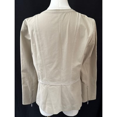 Women’s Lafayette 148 Beige Zip up Jacket Tailored Fit Sz 10