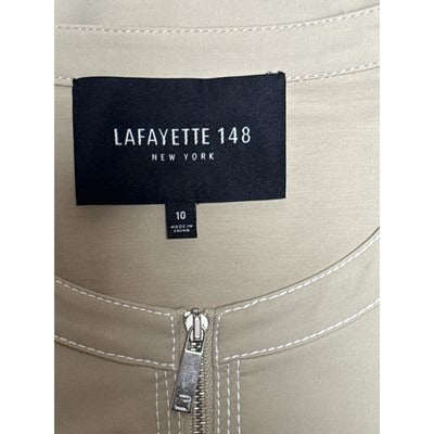 Women’s Lafayette 148 Beige Zip up Jacket Tailored Fit Sz 10