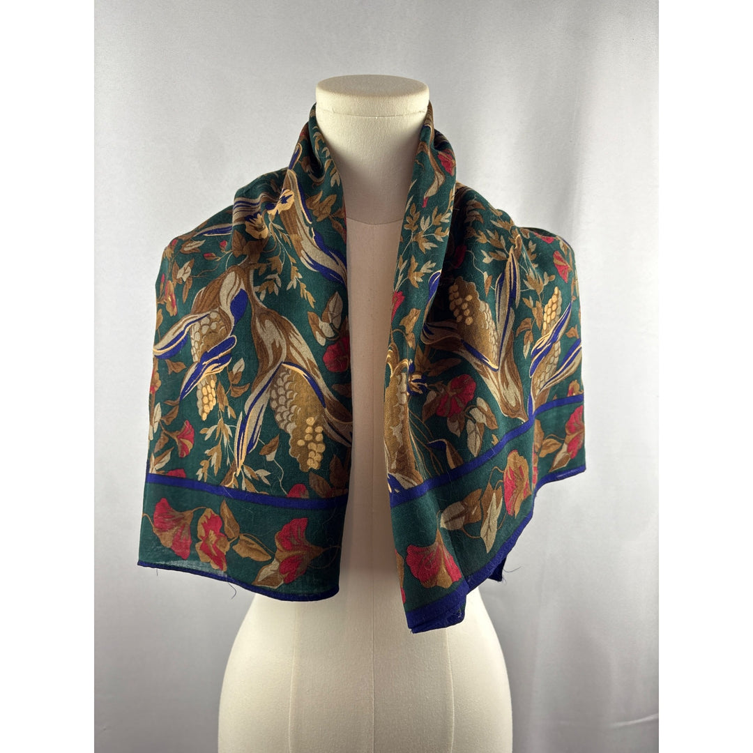 Women’s Perry Ellis Green, Blue, Red, & Brown Floral Scarf