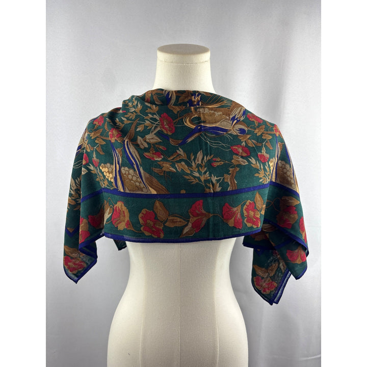 Women’s Perry Ellis Green, Blue, Red, & Brown Floral Scarf