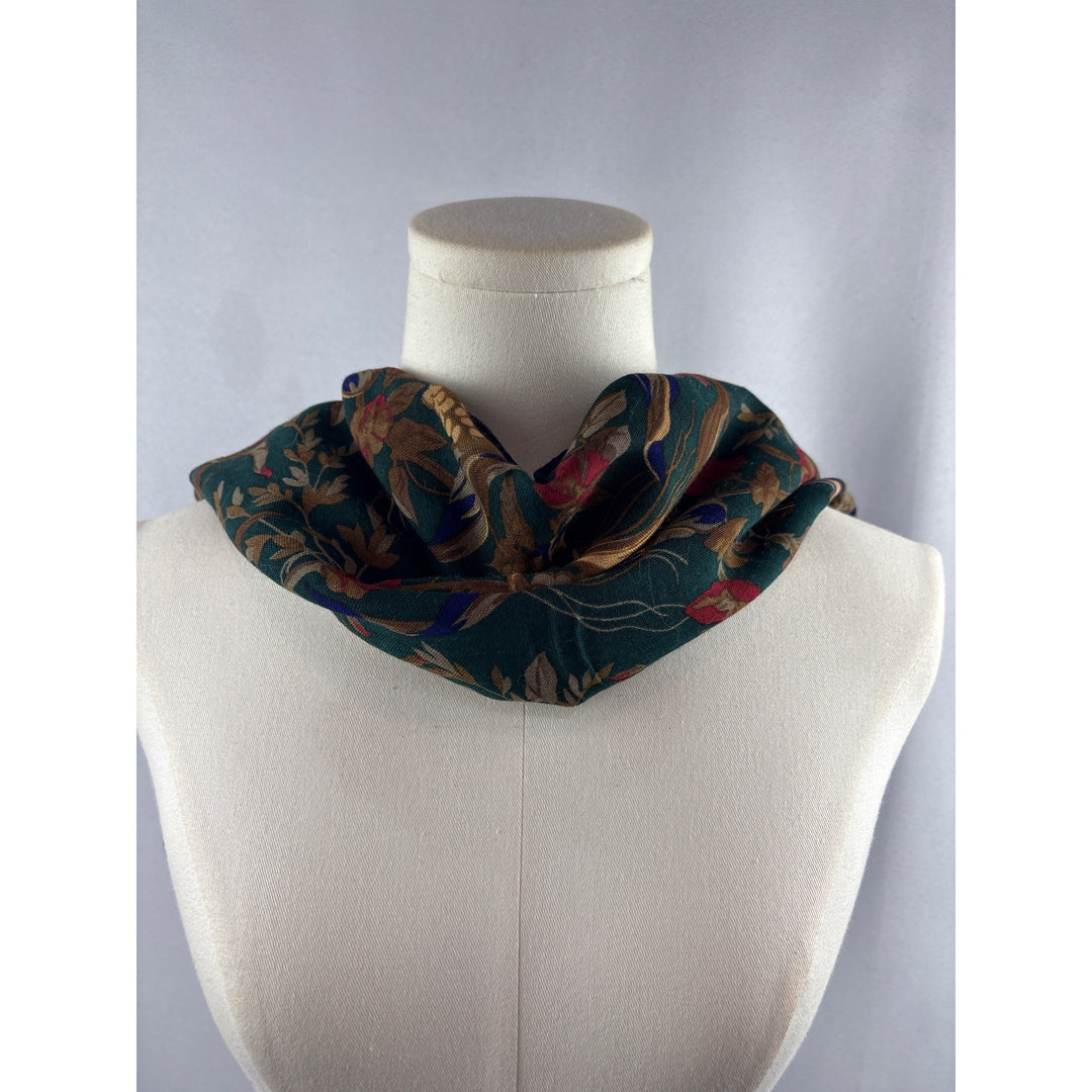 Women’s Perry Ellis Green, Blue, Red, & Brown Floral Scarf