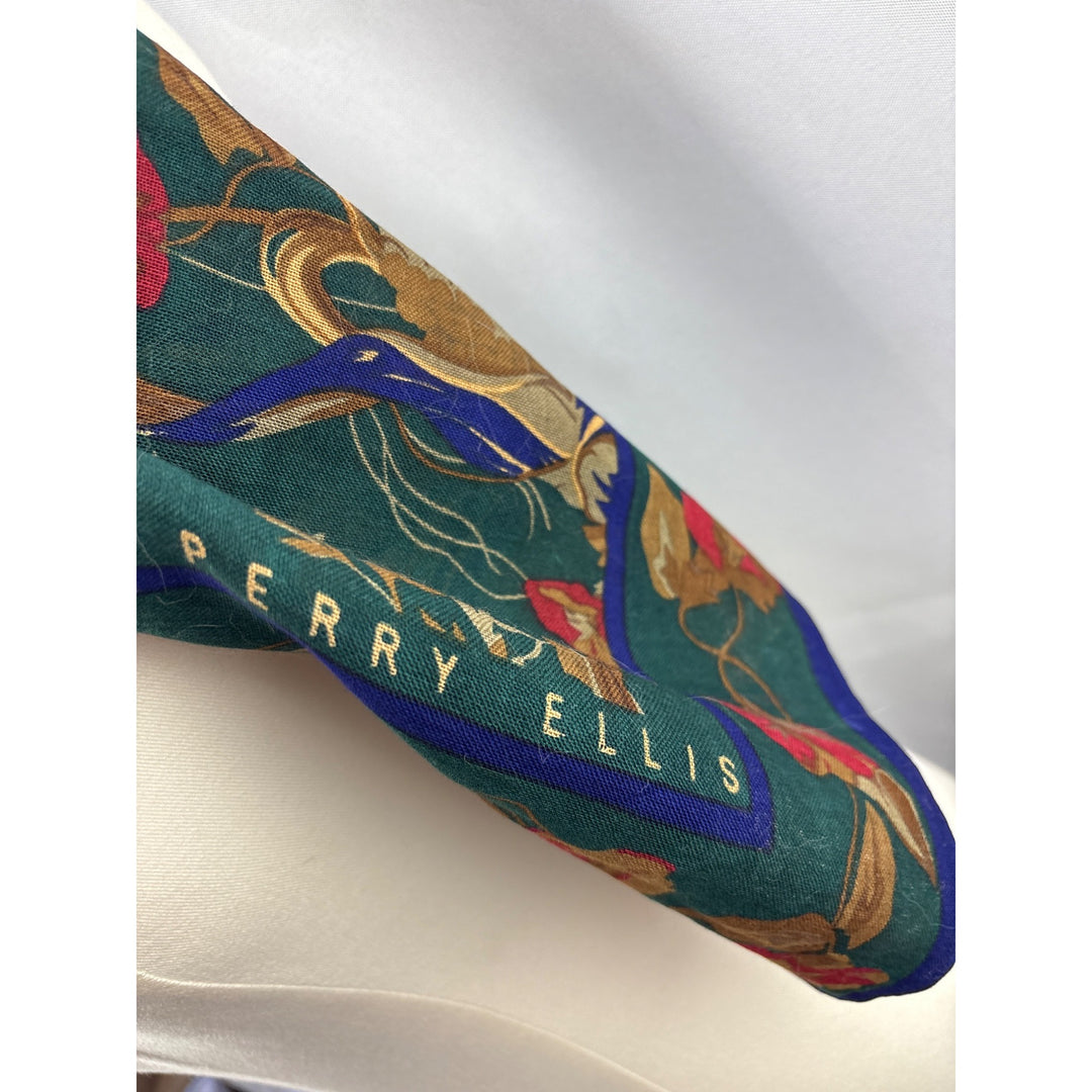Women’s Perry Ellis Green, Blue, Red, & Brown Floral Scarf