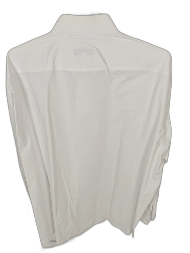 Linea Uomo Men's White Pleated Tuxedo Dress Shirt 18.5 36/37 Button Cuff Formal