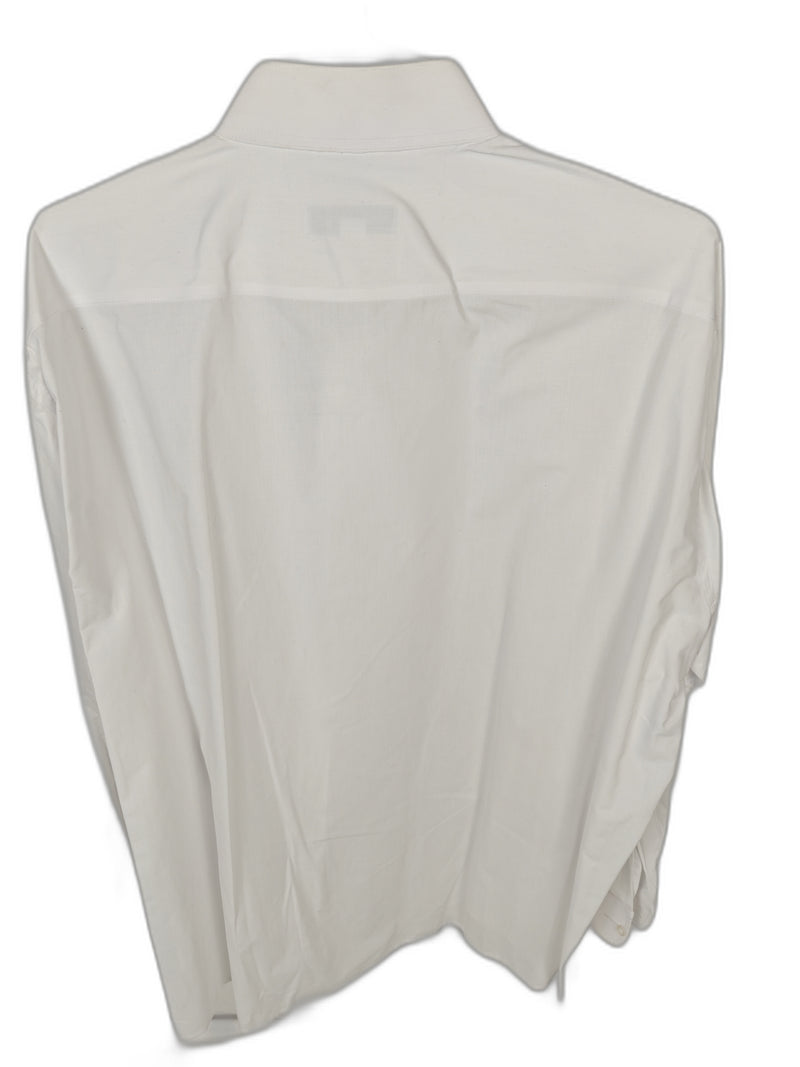 Linea Uomo Men's White Pleated Tuxedo Dress Shirt 18.5 36/37 Button Cuff Formal